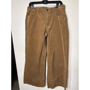 Kut From The Kloth Meg High Rise Fab Ab Wide Leg Corduroy Pants Size 8 Tan